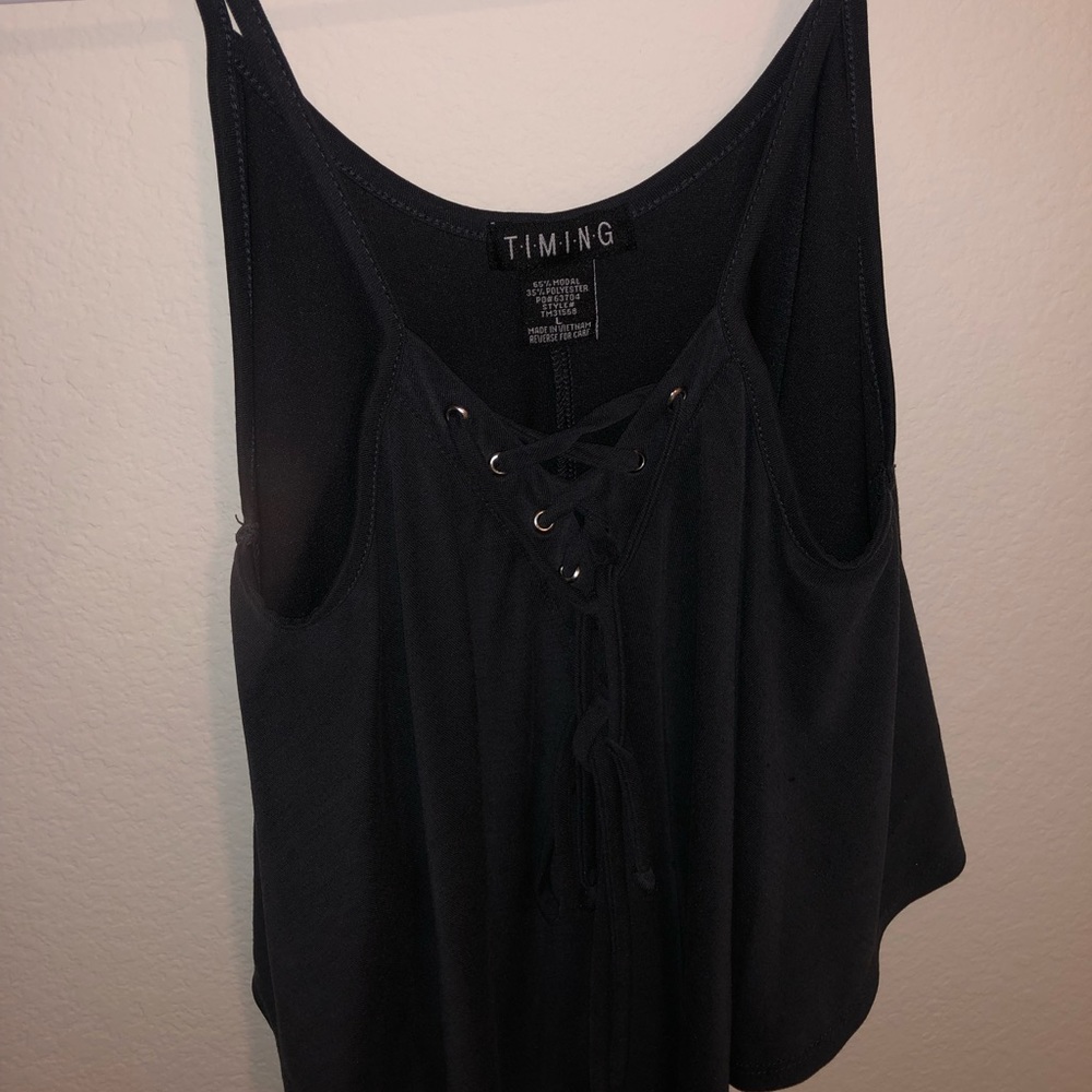 Blue/Grey Laced Up Crop Top